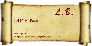 Léh Bea névjegykártya